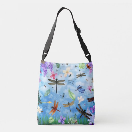 Er zijn dragons ontwerp van de dragonfly crossbody tas (Achterkant)