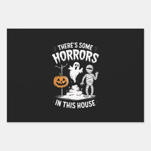 Er zijn enkele verschrikkingen in dit huis grappig inpakpapier vel (Voorkant)