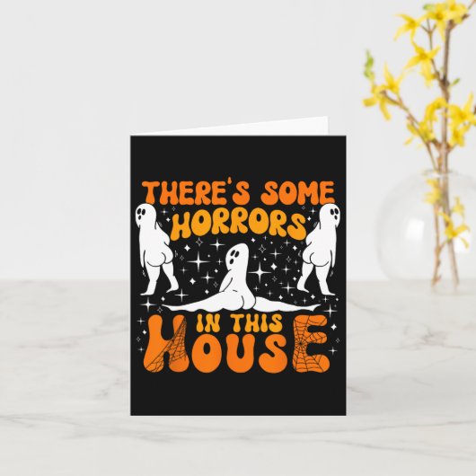 Er zijn enkele verschrikkingen in dit huis griezel kaart (Gele Bloem)