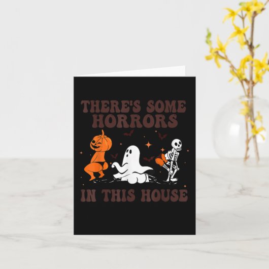 Er zijn enkele verschrikkingen in dit huis Hallowe Kaart (Gele Bloem)