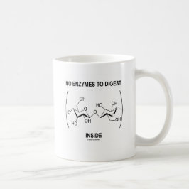 Er zijn geen enzymen om in te mengen (cellulose) koffiemok