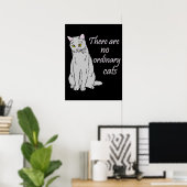 Er zijn geen gewone katten - grijze kat poster (Thuiskantoor)