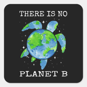 Er zijn geen planet B-schildpadschenkingen voor de Vierkante Sticker