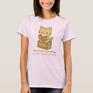 Er zijn geen te veel boeken kat t-shirt