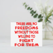 Er zijn geen vrijheden zonder dat degenen die will briefkaart (Staand voorkant)
