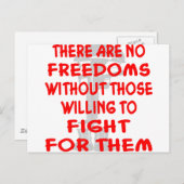 Er zijn geen vrijheden zonder dat degenen die will briefkaart (Voorkant / Achterkant)