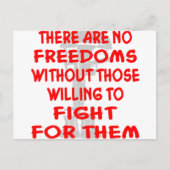 Er zijn geen vrijheden zonder dat degenen die will briefkaart (Voorkant)