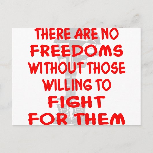 Er zijn geen vrijheden zonder dat degenen die will briefkaart (Voorkant)