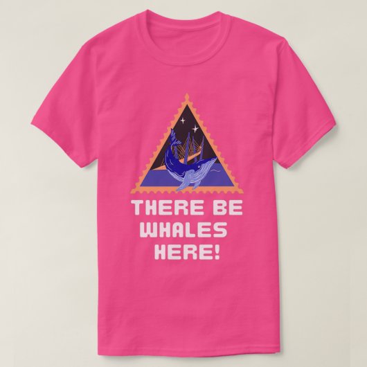 Er zijn hier walvissen t-shirt (Design voorkant)