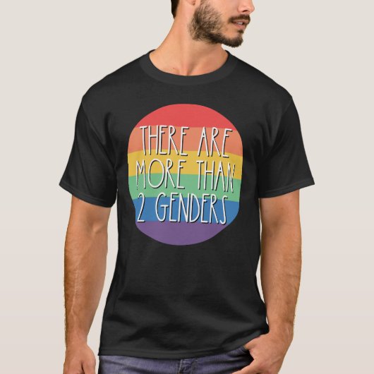 Er zijn meer dan 2 Genders Rainbow LGBTQ T-shirt (Voorkant)