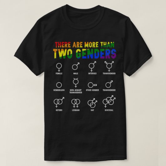 Er zijn meer dan twee Genders Rainbow LGBTQ Prid T-shirt (Design voorkant)