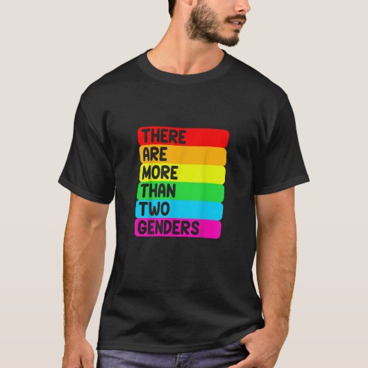 Er zijn meer dan twee geslachten LGBTQ-regenboogfl T-shirt (Voorkant)