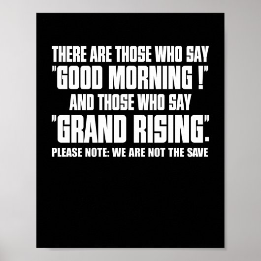 Er zijn mensen die 's ochtends een stijgende prijs poster (Voorkant)