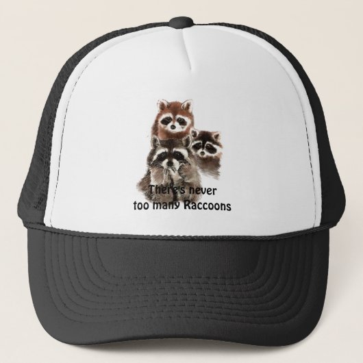 Er zijn nooit te veel Raccoons Cute Animal Trucker Pet (Voorkant)