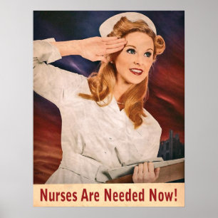 Er zijn nu verpleegsters nodig,  oorlogspropaganda poster