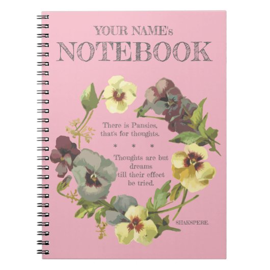 "Er zijn Pansies, dat is voor..." Personaliseren Notitieboek (Voorkant)