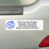 Er zijn slechts 10 types  bumpersticker (Op auto)