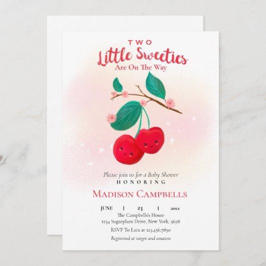 Er zijn twee kleine coupures op weg naar Cherries Kaart (Voorkant / Achterkant)