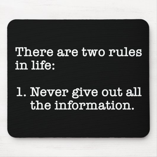 Er zijn twee regels in het leven grappig Gezegde Muismat (Voorkant)