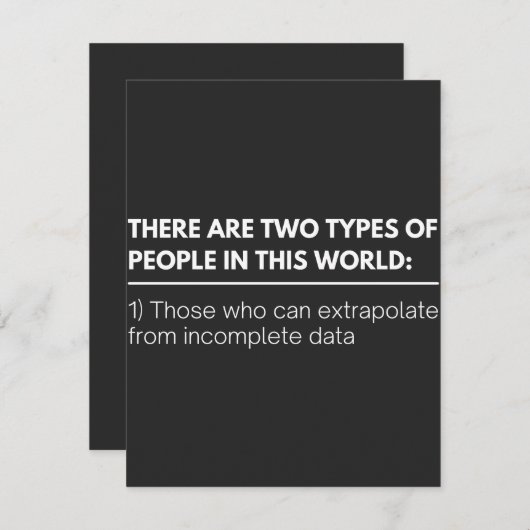 Er zijn twee SOORTEN mensen in deze wereld: Bedankkaart (Voorkant / Achterkant)