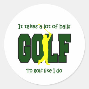 Er zijn veel ballen nodig om te golfen zoals ik ronde sticker