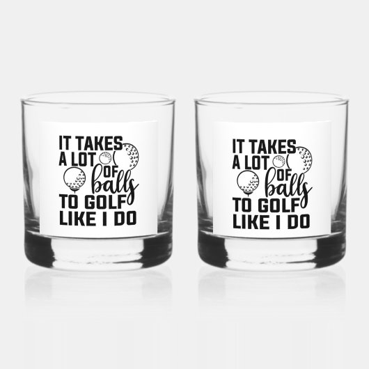 Er zijn veel ballen nodig om te golfen zoals ik whisky glas (Voorkant)