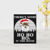 Er zijn wat Ho Ho Hos in dit huis Funny Christm Kaart (Gele Bloem)