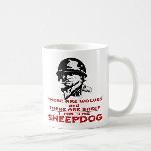 Er zijn Wolven daar is Schapen ik de Herdershond Koffiemok