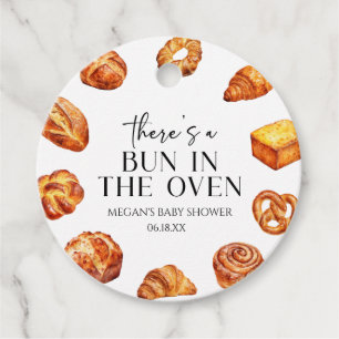 Er zit een broodje in het ovenbrood Baby shower Bedankjes Labels