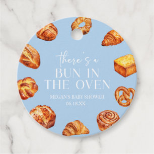Er zit een broodje in het ovenbrood Baby shower Bedankjes Labels