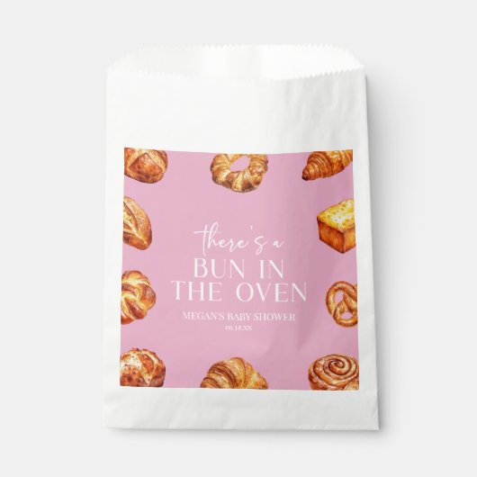 Er zit een broodje in het ovenbrood Baby shower Bedankzakje (Voorkant)