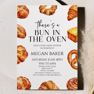Er zit een broodje in het ovenbrood Baby shower Kaart