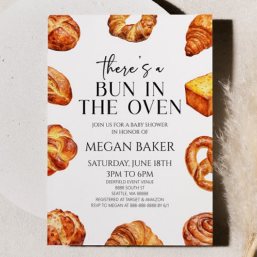 Er zit een broodje in het ovenbrood Baby shower Kaart