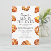 Er zit een broodje in het ovenbrood Baby shower Kaart (Staand voorkant)