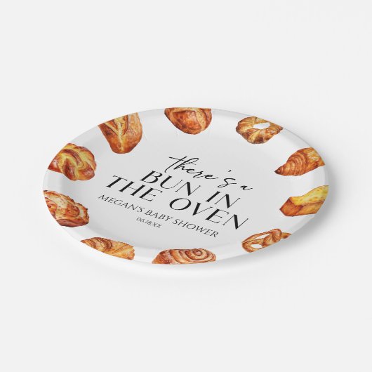 Er zit een broodje in het ovenbrood Baby shower Papieren Bordje (Gekanteld)