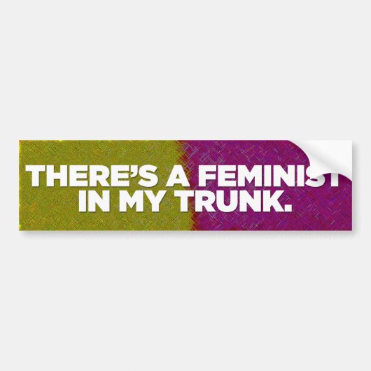 Er zit een feministe in mijn boombumpersticker bumpersticker (Voorkant)