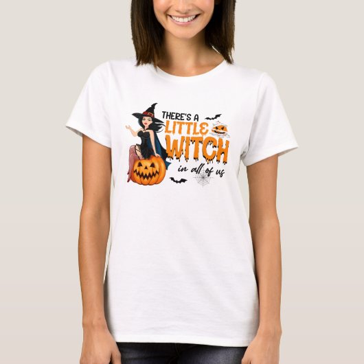 Er zit een heks in ons allemaal Halloween T-shirt (Voorkant)