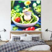 Er zit een kikker in mijn salade canvas afdruk (Insitu (Slaapkamer))