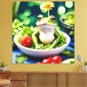 Er zit een kikker in mijn salade canvas afdruk (Insitu (Woonkamer))