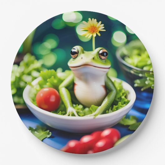 Er zit een kikker in mijn salade papieren bordje (Voorkant)
