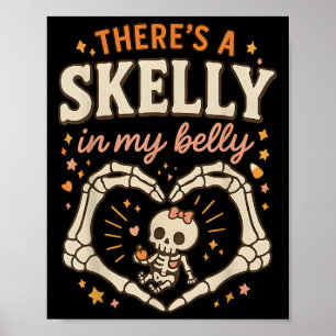 Er zit een skelet in mijn buik Grappig Skelet Poster