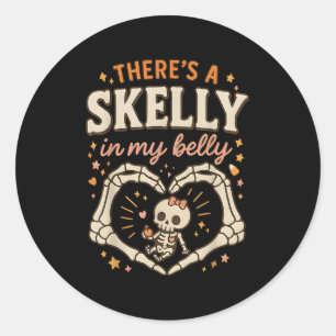 Er zit een skelet in mijn buik Grappig Skelet Ronde Sticker