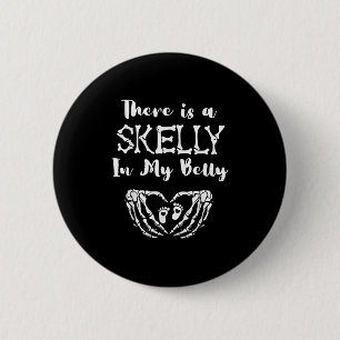 Er zit een skelet in mijn buik Halloween M Ronde Button 5,7 Cm
