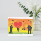 Er zit liefde in de lucht briefkaart (Staand voorkant)