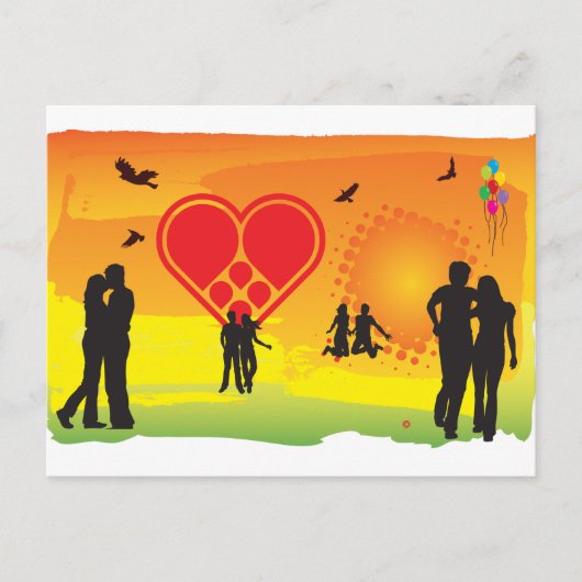 Er zit liefde in de lucht briefkaart (Voorkant)