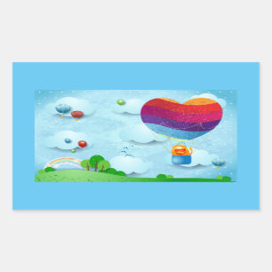 Er zit liefde in de lucht rechthoekige sticker