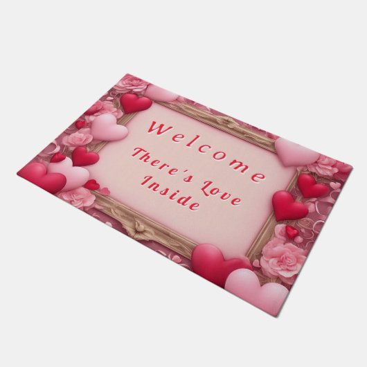 Er zit liefde in de welkomstmat van Valentijns Deurmat (Schuin)