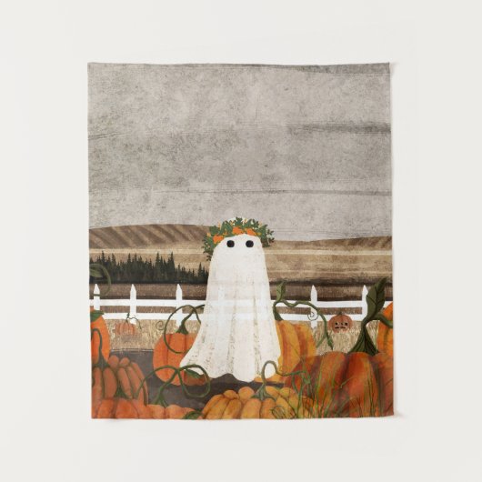 Er zit weer een geest in de pompoenpatch wandkleed (Voorkant)