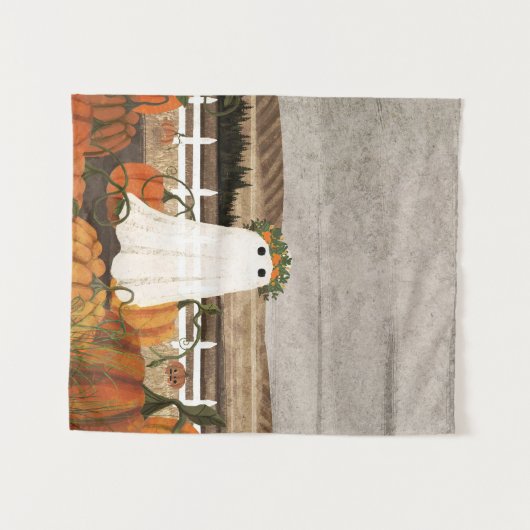 Er zit weer een geest in de pompoenpatch wandkleed (Voorkant (horizontaal))