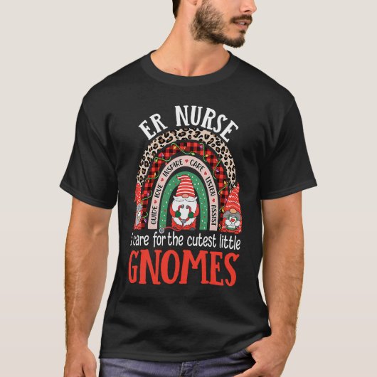 ER Zuster Gnomes kerst Nootsruimte verpleegster T-shirt (Voorkant)